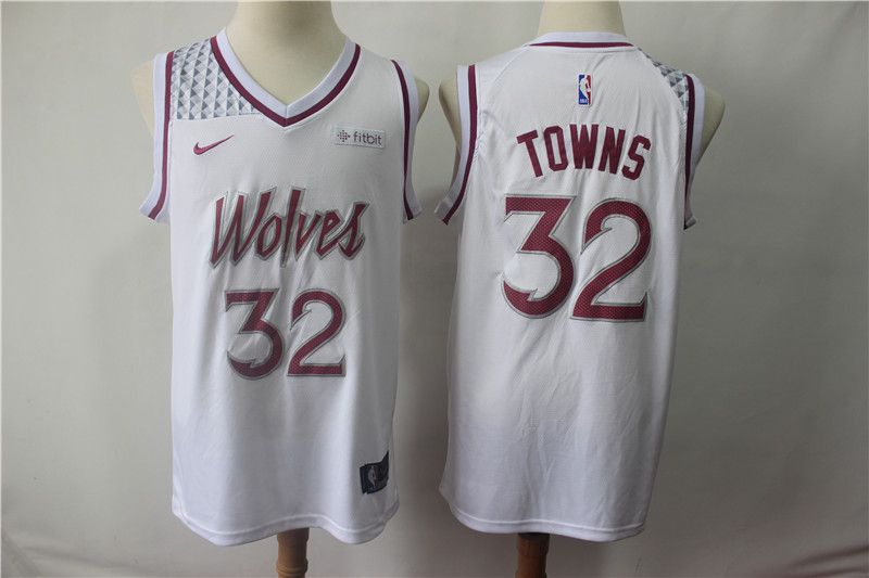 Men Minnesota Timberwolves #32 Towns White City Edition Game Nike NBA Jerseys